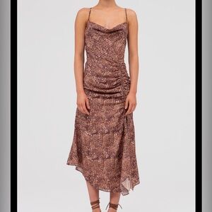 Finders Keepers Asymmetrical Snake Print Dress